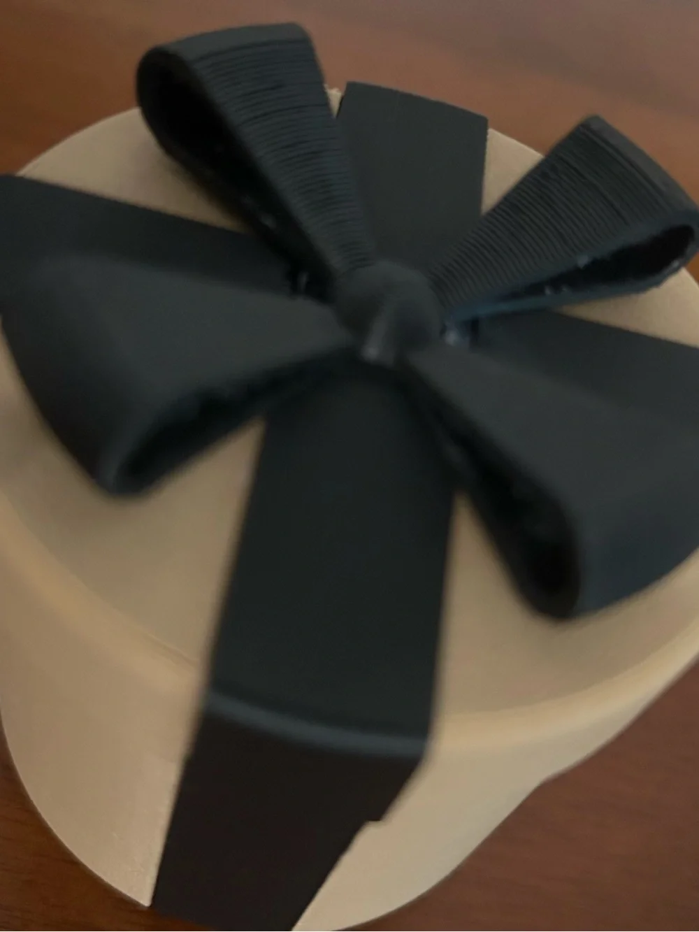 Classic Cream Decorative Gift Box with Black Ribbon